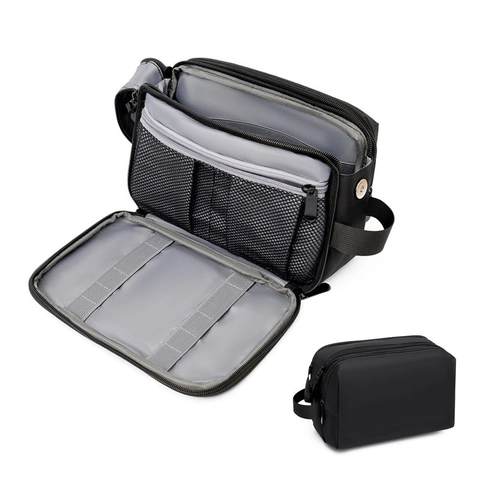 Kulturbeutel Oxford Tuch Wasserdicht Reise Kosmetiktasche Organizer Mehrlagig Tragbar Große Kapazität Für Herren Und Damen