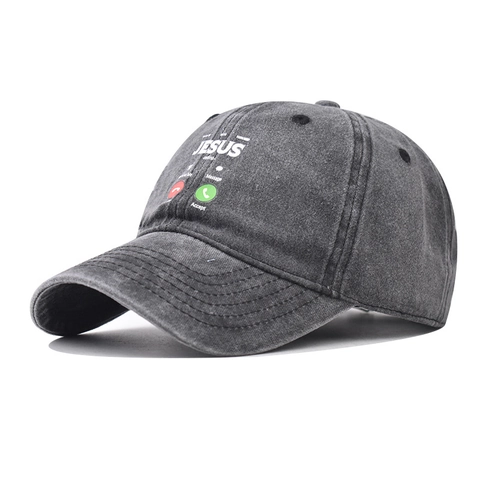 Washed Cotton Baseball Cap Jesus Calling Creative Phone Interface Vintage Distressed Sun Hat For Women Men Unisex Adjustable