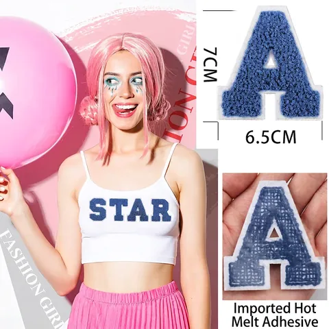 Chenille Buchstaben Patches A-Z Alphabet Bestickte Applikation Aufbügler Kleidung Taschen Jacken DIY Deko