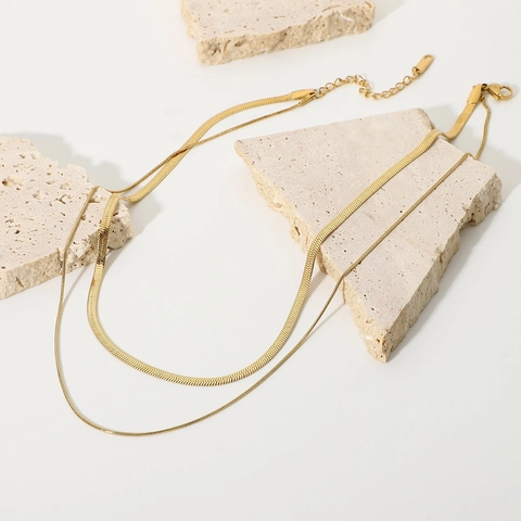 Χάλκινο Κολιέ Με Στρώσεις Αλυσίδα Φιδιού Multi Layer Minimalist Chic Κοσμήματα Μόδας Για Γυναίκες
