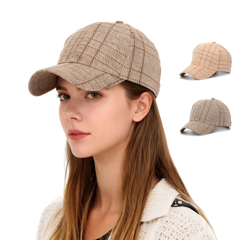 Cappello Da Baseball A Quadri Stile Britannico Vintage Protezione Solare Regolabile Traspirante Casual Unisex