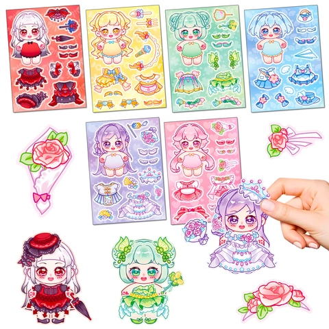 Adesivi Per Travestimento Da Ragazza Anime Kawaii Decorazione Di Personaggi Colorati In Plastica Per Diario Scrapbook Forniture Per Arte