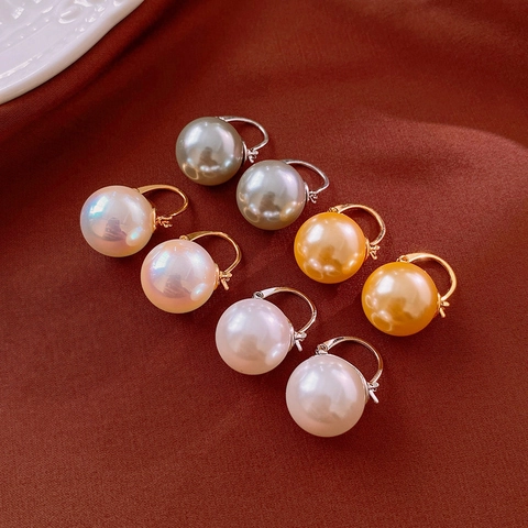 Retro Französische Imitat Künstliche Perlen Hebelohrringe Für Damen Kupfer Vergoldet Edelstahl Post Elegante Schmuck