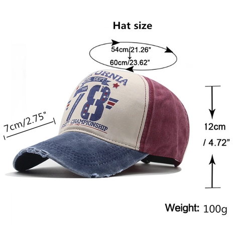 Gorra De Béisbol De Algodón Lavado Distressed Color Block California Vintage Sombrero De Sol Exterior Ajustable Hombre Mujer