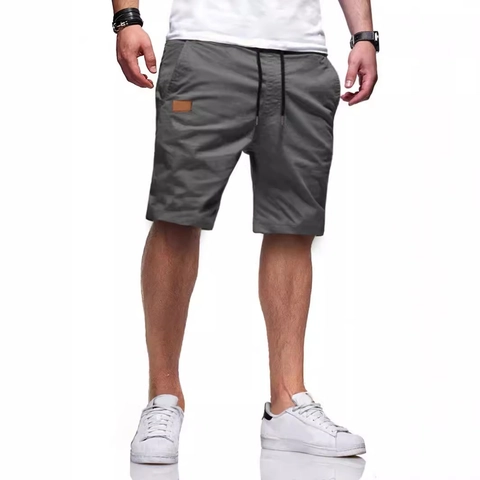 Heren Strandshorts Polyester Koord Elastische Taille Casual Sport Zomer Broek Met Zakken
