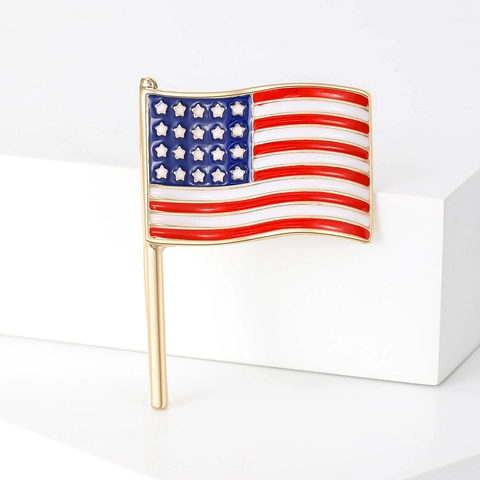 Spilla Bandiera Americana Smalto Lega Stelle E Strisce Distintivo Placcato Oro Creativo Moda Spilla Per Vestiti Borsa Decorazione