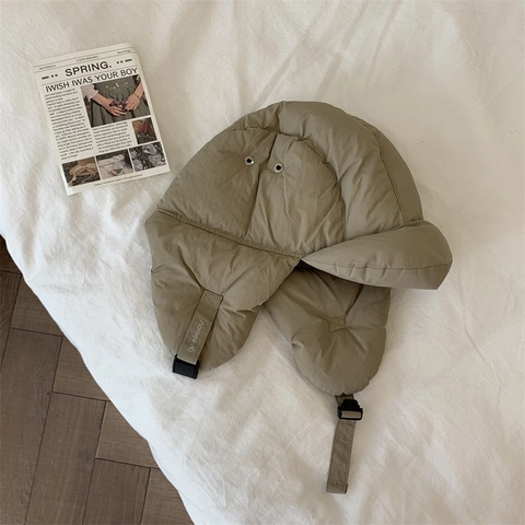 Winter Trapper Hat Quilted Polyester Windproof Warm Ear Flaps Aviator Cap With Adjustable Buckle For Men Women