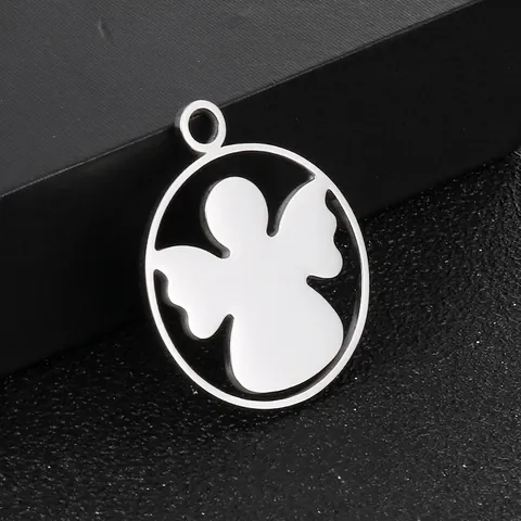 Angel Cutout Anhänger Edelstahl Spiegel Poliert DIY Charm Für Halskette Schmuckherstellung Cartoon Stil