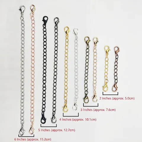 Doppelseitiger Karabinerverschluss Verlängerungskette Zinklegierung Metall Verstellbar DIY Schmuckzubehör Für Halskette Armband