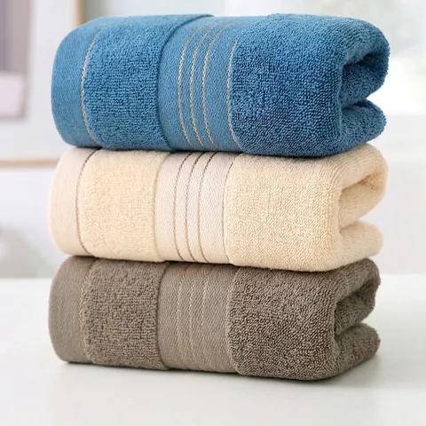 Highly Absorbent Cotton Towel Soft Thickened Face Cloth For Bathroom Decorative Jacquard Embroidery Elegant Modern Pattern