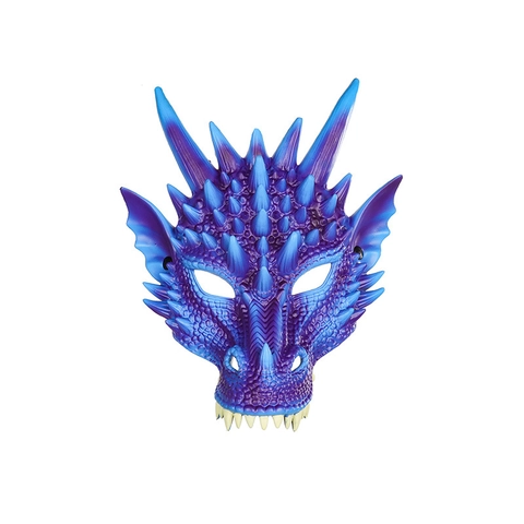 Dragon Mask PU Foam Lightweight Realistic 3D Texture Halloween Cosplay Party Wear Costume Accessory For Adults Kids