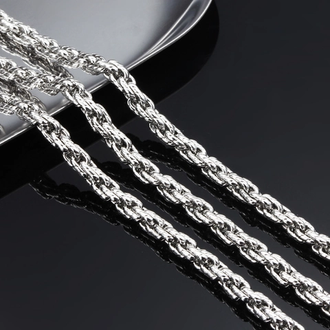 Cadena De Cuerda De Acero Inoxidable Para Hacer Joyas De Bricolaje Collar Pulsera Metal Pulido Moderno