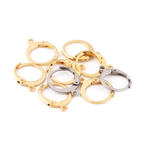 Stainless Steel Round Leverback Earring Hooks French Style DIY Jewelry Making Findings Earring Accessories Gold Silver