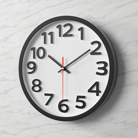 Orologio Da Parete Moderno Minimalista Movimento Al Quarzo Silenzioso Numeri Arabi 3D Cornice In Plastica Specchio Di Vetro Arredo