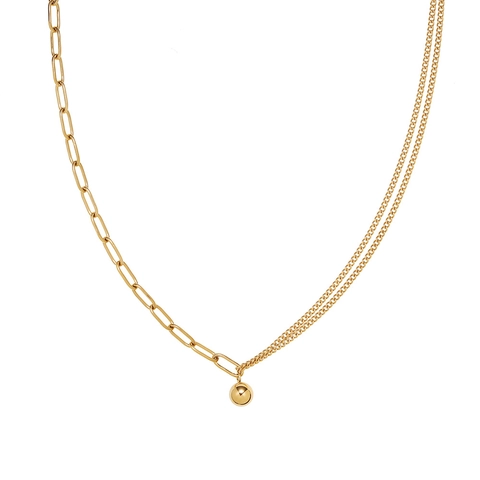 Modevolle Effen Kleur 304 Roestvrij Staal 18k Verguld Gouden Ketting