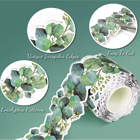Eucalyptus Leaves Bulletin Board Border Stickers Scalloped Edge Trim For Classroom Office Blackboard Decoration Paper