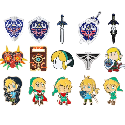 Broches En Émail Thème Jeu Dessin Animé Badge Métallique Alliage Pour Sac À Dos Vêtements Décoration Unisexe