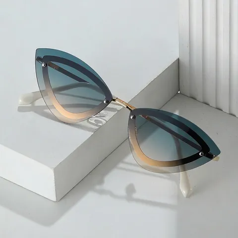 Occhiali Da Sole Cat Eye Protezione UV400 Montatura In Metallo Lenti Sfumate PC Moda Vintage Tendenza Per Donna