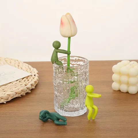Plant Propagation Buddy Decorative Figure Climbing Little Man For Vase Glass Pot Support Plastic Green Miniature Accents