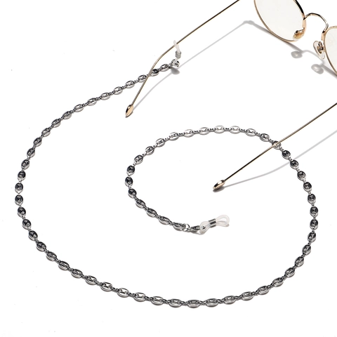 Stainless Steel Glasses Chain Silver Non Slip Eyewear Strap Holder Pig Nose Link Necklace For Sunglasses