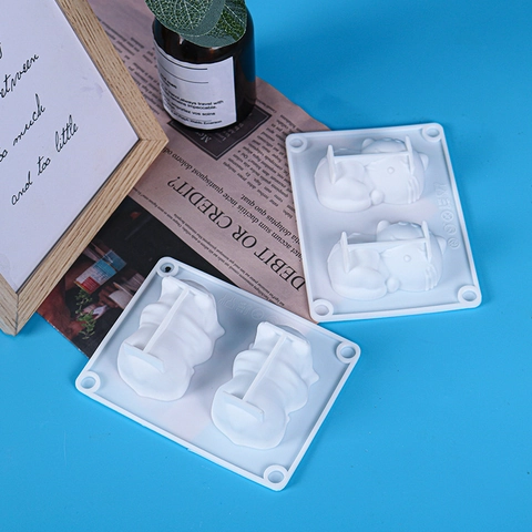 3D Cat French Bulldog Silicone Mold DIY Baking Chocolate Jelly Ice Tray Soap Aroma Plaster Craft Tool Reusable Easy Release