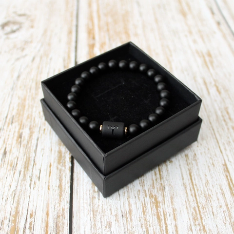 Bracelets De Perles Noires Mattes Constellation Du Zodiaque Bracelet Élastique De Couple Bijoux Minimalistes