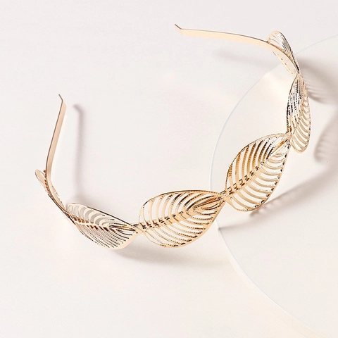 Goldener Blatt Künstliche Perlen Haarreif Legierung Blume Schmetterling Vintage Hochzeit Haarschmuck Für Frauen Eleganter Kopfschmuck