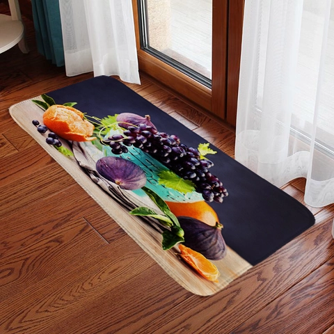Tappetino Da Cucina Assorbente In Poliestere Antiscivolo Fantasia Frutta Verdura Raccolto Per Bagno Ingresso Decorazione