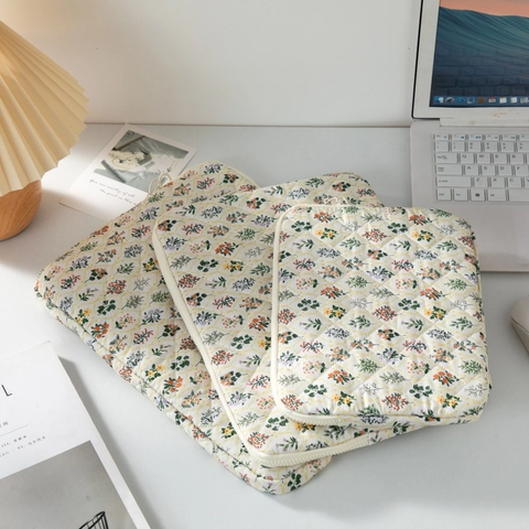 Custodia Per Laptop Floreale Trapuntata Protezione Antiurto Motivo Fiori Dolce Fresco Per Tablet