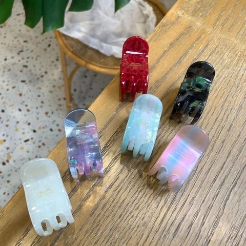 Acetate Hair Claw Clip Iridescent Gradient Marble Pattern French Style High Ponytail Holder For Women Accessory