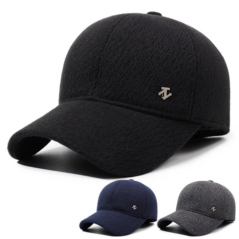 Gorra De Béisbol De Mezcla De Lana Con Orejeras Forro Polar Cálida Cortavientos Invierno Al Aire Libre Para Hombres
