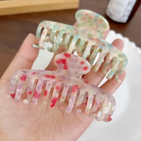 Pinzas Para El Cabello De Acetato Grandes Pinzas Para El Cabello De Tiburón Retro De Carey Sujeción Fuerte Accesorios De Peinado Para Mujeres