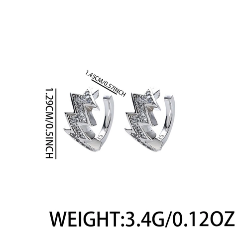 Ear Cuff Fulmine Zircone Orecchini Rame Senza Buco Unisex Gioielli Punk Gothic Minimalisti Non Richiede Fori