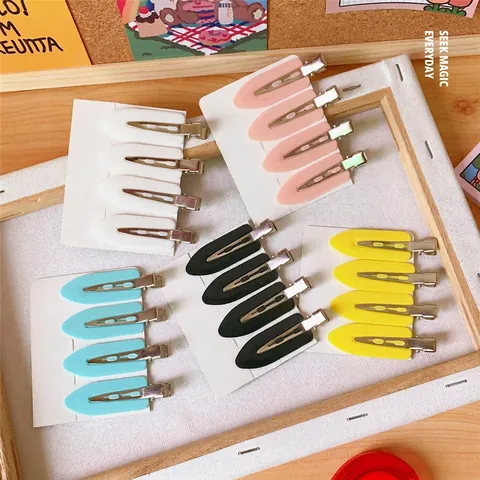 Faltenfreie Haarklammern Nahtlose No Bend Krokodil Entenschnabel Makronenfarbe Kunststoff Metall Für Makeup Styling