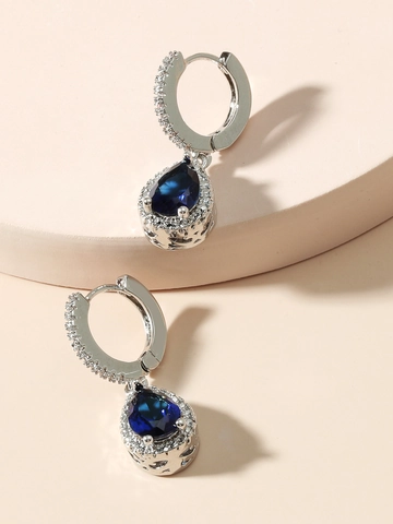 Orecchini Pendenti A Goccia In Rame Con Zirconia Taglio A Pera Halo Lusso Elegante Gioielli Da Sposa Per Donne