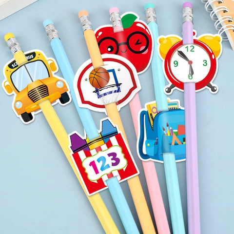 Biglietti Decorativi Per Matite Rientro A Scuola Carta Cartoni Animati Etichette Per Decorazione Feste In Classe E Regali