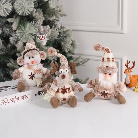 Addobbi Natalizi Da Appendere Peluche Lavoro A Maglia Pupazzo Di Neve Renna Babbo Natale Bambole Decorazioni Per Albero