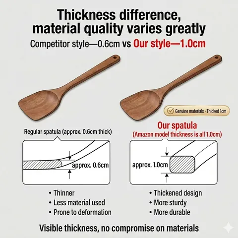 Acacia Wood Kitchen Utensils Collection Long Handle Cooking Spatula Soup Spoon Non-Stick Cookware Friendly Natural Handcrafted