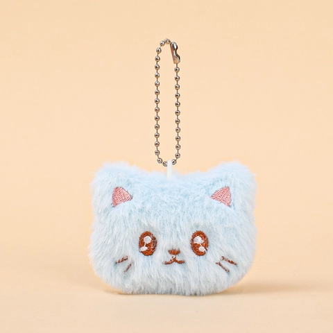 Χαριτωμένο Λούτρινο Μπρελόκ Κεφάλι Γάτας Αξιολάτρευτο Κινουμένων Σχεδίων Γατάκι Τσάντα Charm Μίνι Μαλακό Μπρελόκ για Κορίτσια