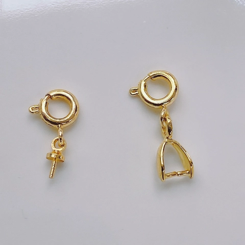 Cierres De Anillo De Resorte Y Fianzas Para Hacer Joyas Conectores De Colgante De Metal Chapado En Oro Accesorios De Bricolaje Collar Pulsera