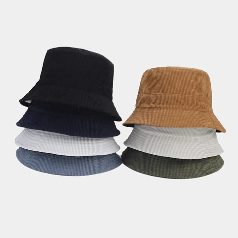 Vintage Cord Anglerhut Für Damen Herren Herbst Winter Warm Doppelseitig Tragbar Einfarbig Faltbarer Sonnenschutz Fischerhut