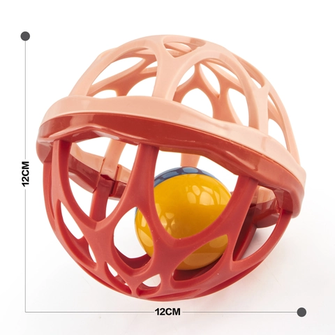 Baby Rattle Teether Ball Sensory Learning Toy Soft Rubber Grip Training For Infants Toddlers Colorful Educational