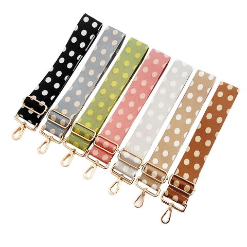 Polka Dot Wide Shoulder Strap Replacement Adjustable Polyester Cotton Webbing Belt For Crossbody Bag