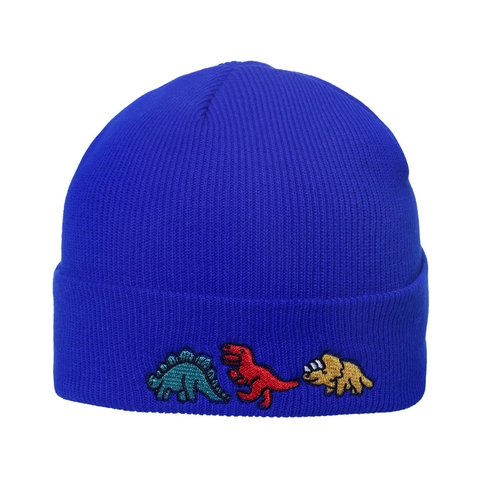 Dinosaur Embroidery Knitted Beanie Hat Warm Winter Ribbed Cuffed Cap For Men Women Casual Outdoor