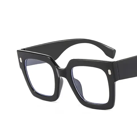 Square Large Frame Anti-Blue Light Glasses Fashion Retro PC Frame Clear Lens Optical Eyewear For Women