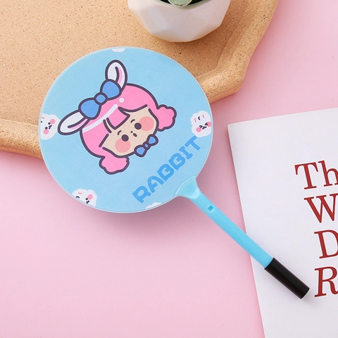 Creative Angel Fan Ballpoint Pen Plastic Cartoon Round Fan Head Stationery For Students Kids Cute Writing Tool