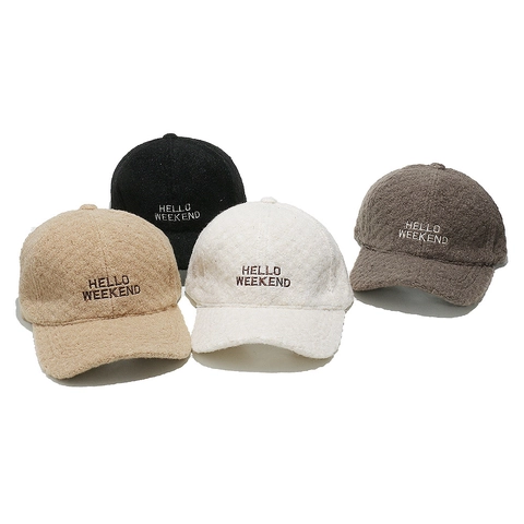 Berretto Da Baseball In Lana D'Agnello Donna Inverno Caldo Sherpa Cappello Ricamo Lettere Visiera Curva Casual Chic