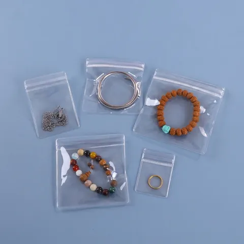 Transparent PVC Jewelry Storage Bags Anti-Oxidation Thickened Self Sealing Reusable Plastic Packaging For Earrings Rings Necklaces