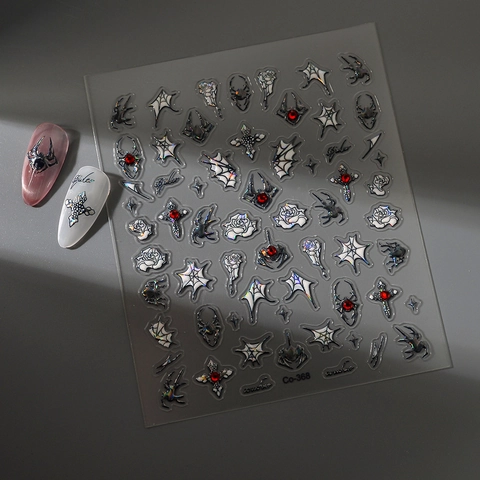 Adesivi Unghie Rilievo Farfalla Fiocco Gotico Croce Stella Strass Impermeabile Decorazione Manicure Fai Da Te Donne