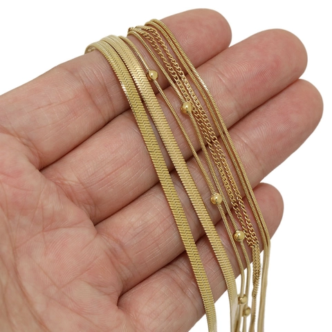Unisex Stainless Steel Snake Bone Chain Choker Necklace Hip Hop Gold Plated Multi Layer Bead Jewelry Gifts For Men Women